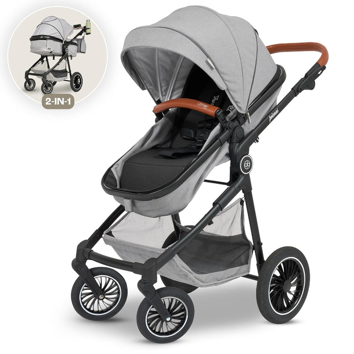 Kinderwagen 2 in 1 [Babywanne & Sportsitz] Buggy mit Aluminium-Gestell | Kinderbuggy Höhenverstellba