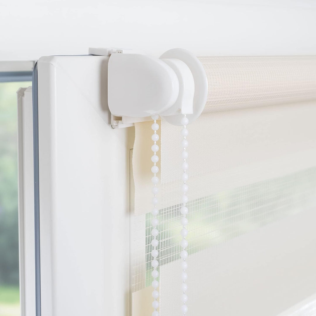 Liedeco® Duo Rollo Klemmfix - 80 x 200 cm apricot/transparent lichtdurchlässig Blickdicht und stufen