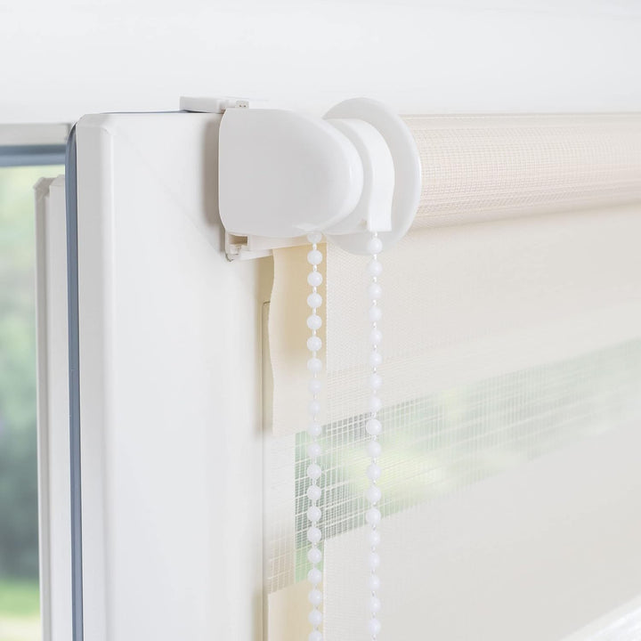 Liedeco® Duo Rollo Klemmfix - 80 x 200 cm apricot/transparent lichtdurchlässig Blickdicht und stufen