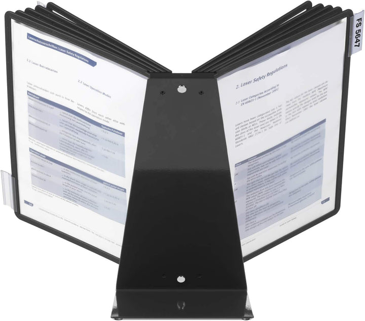 Durable Tisch-Sichttafelsystem (Vario Table 10, mit 10 Sichttafeln A4) schwarz, 557001 Tisch 10 Tafe