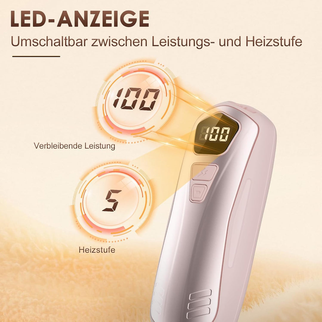 Handwärmer Elektrisch 2er Set,Taschenwärmer Wiederverwendbar mit 6000mAh,5 Heizmodi,Tragbarer USB Ha