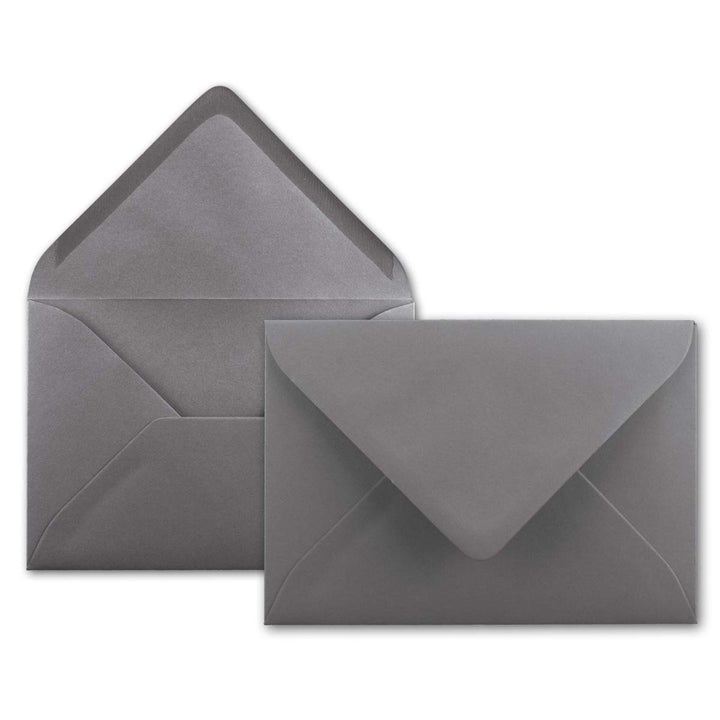 200x Brief-Umschläge in Graphit-Grau/Dunkelgrau - 80 g/m² - Kuverts in DIN B6 Format 12,5 x 17,6 cm