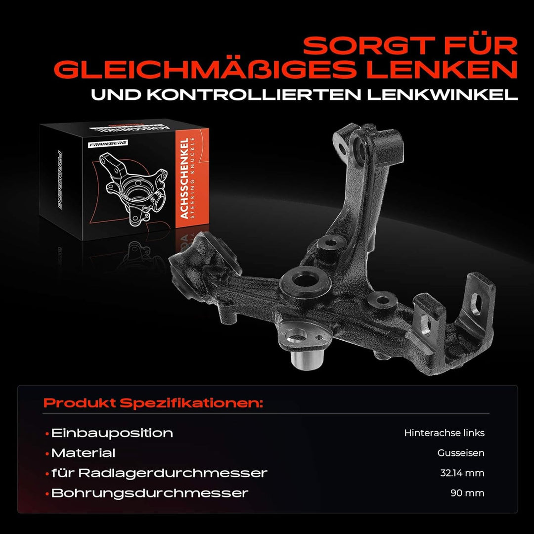 Frankberg Achsschenkel Radaufhängung Hinten Links Kompatibel mit A4 8E2 B6 2000-2004 A4 Avant 8E5 B6