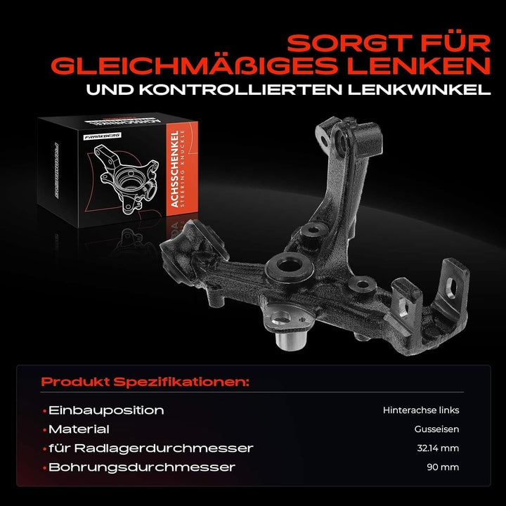 Frankberg Achsschenkel Radaufhängung Hinten Links Kompatibel mit A4 8E2 B6 2000-2004 A4 Avant 8E5 B6