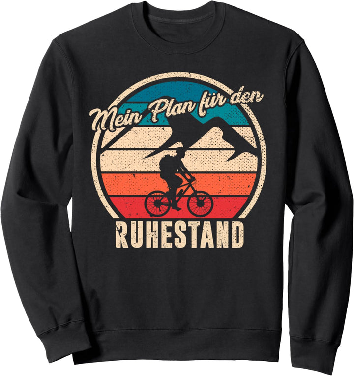 Mein Plan für den Ruhestand Fahrradfahren Retro Fahrrad Sweatshirt