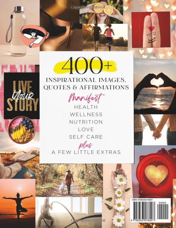 The Vision Board Clip Art Book Health Self Care and Love Vol1: Manifest your fitness, wellness &amp; rel