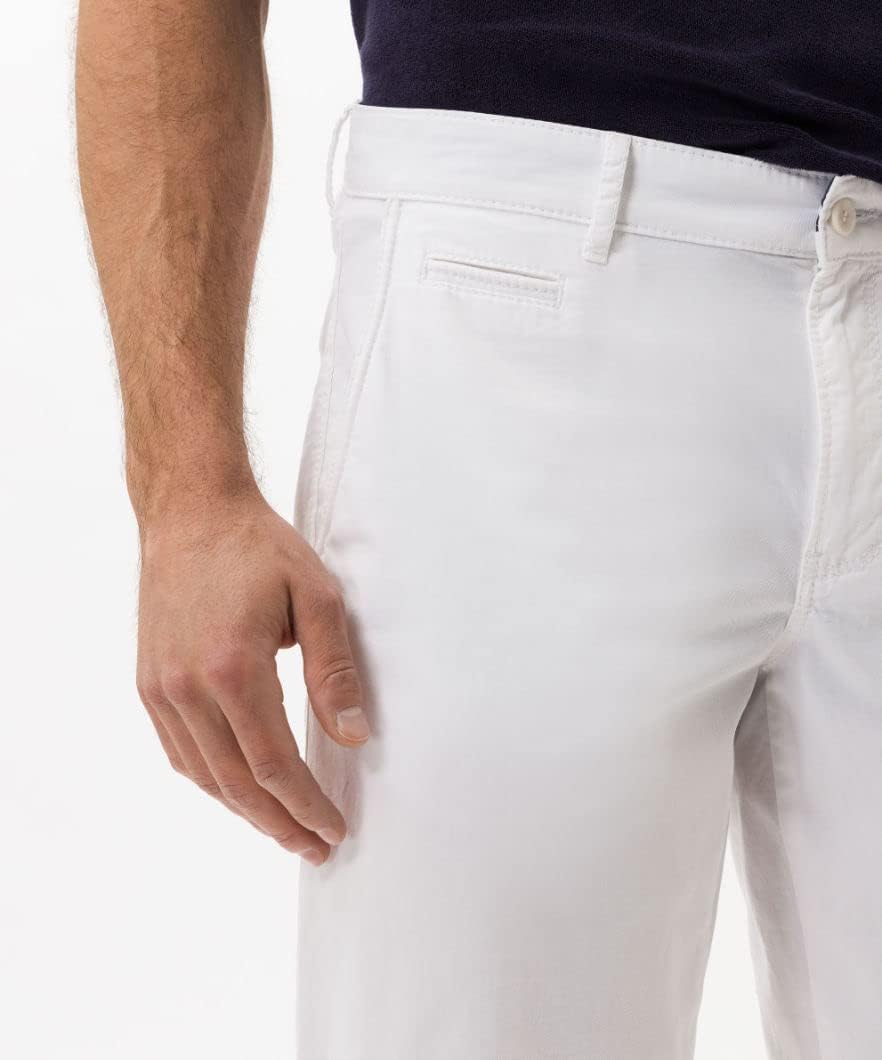 BRAX Herren Klassische Shorts Style Bari Cotton Gab Klassisch-Sportive Chino-Bermuda 46 Weiss, 46 We