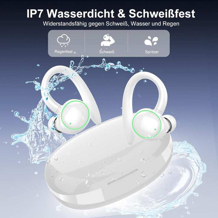 Bluetooth Kopfhörer Sport, Kopfhörer Kabellos Bluetooth 5.3 mit 4 Mic, In Ear Kopfhörer ENC Noise Ca
