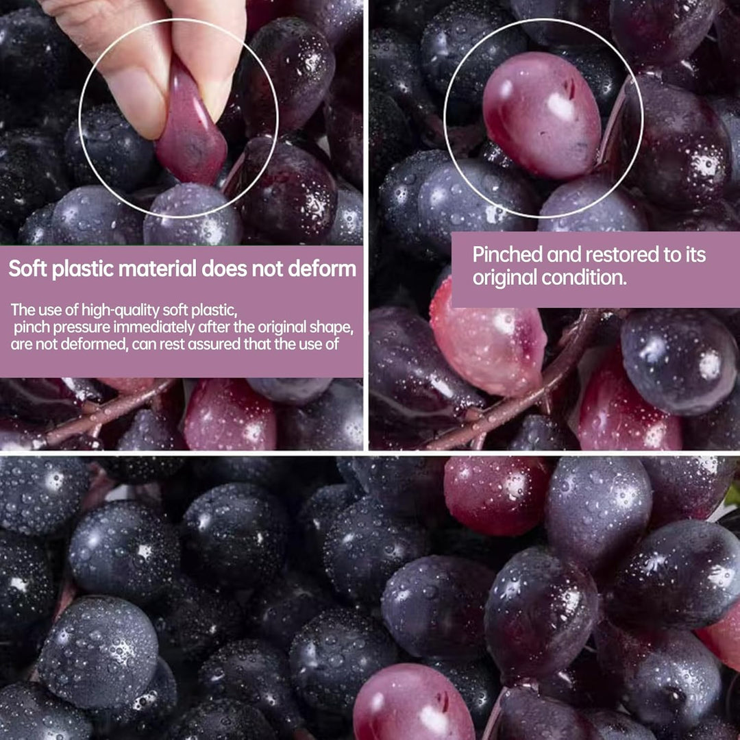 10 PCS Künstliche Weintrauben Deko - Kunststoff Trauben für Gartendekoration, Obststützen, Dekorativ