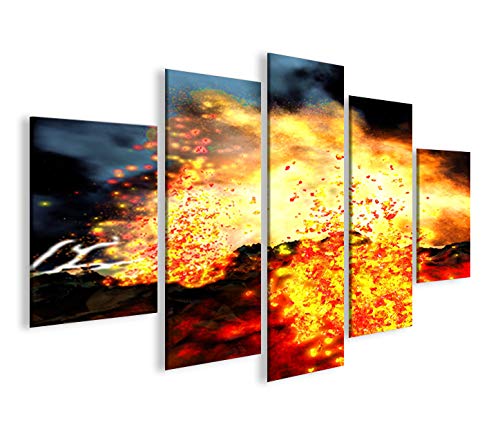 islandburner Bild Bilder auf Leinwand Lava Vulkan MF XXL Poster Leinwandbild Wandbild Dekoartikel Wo