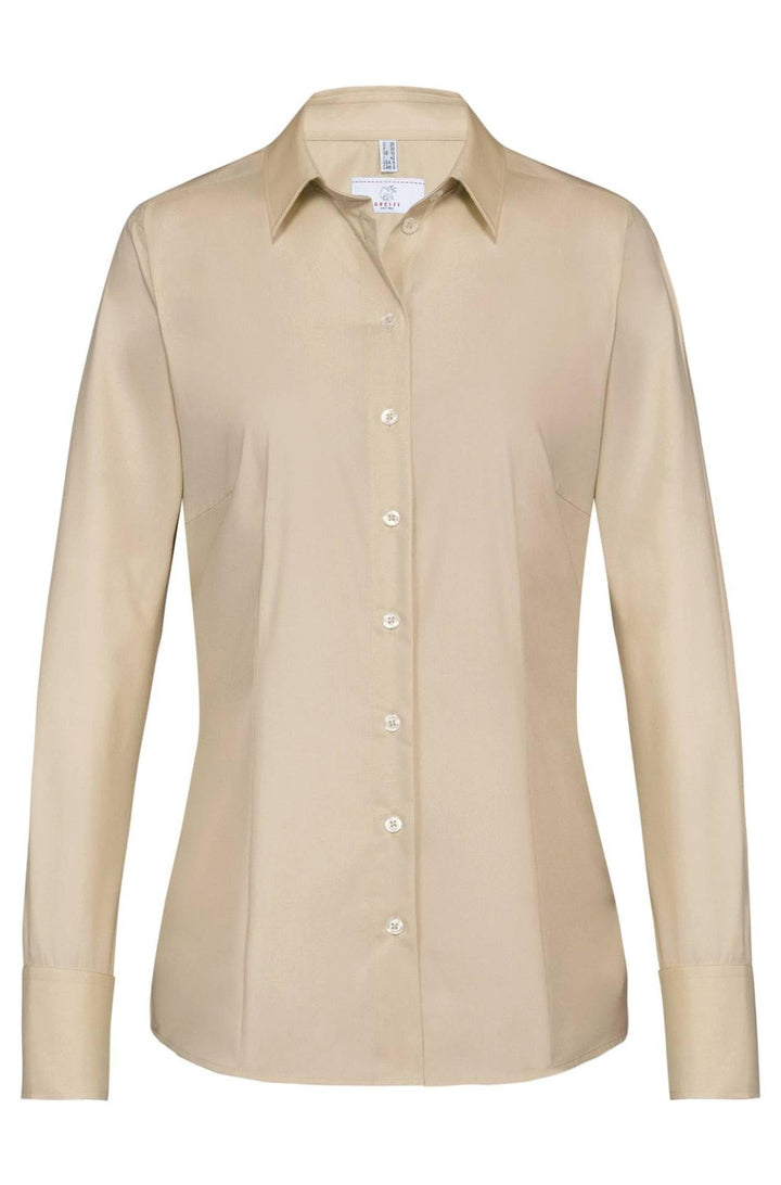 Greiff Grösse 38 Corporate Wear Basic Damen Bluse Langarm Regular Fit Beige Modell 6515
