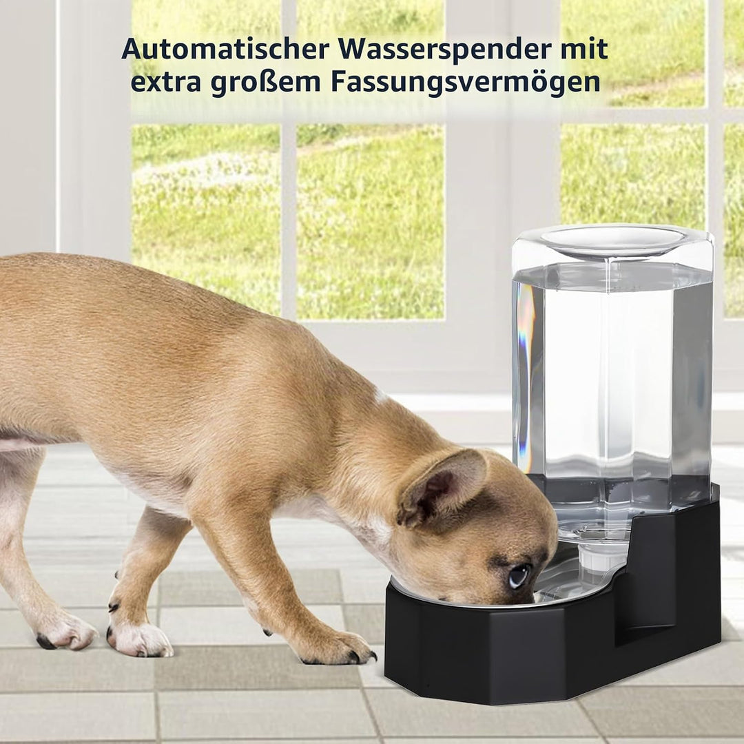 Sfozstra 7L Trinkbrunnen f. Hunde – Edelstahl, standsicher Schwarz 7L, Schwarz 7L