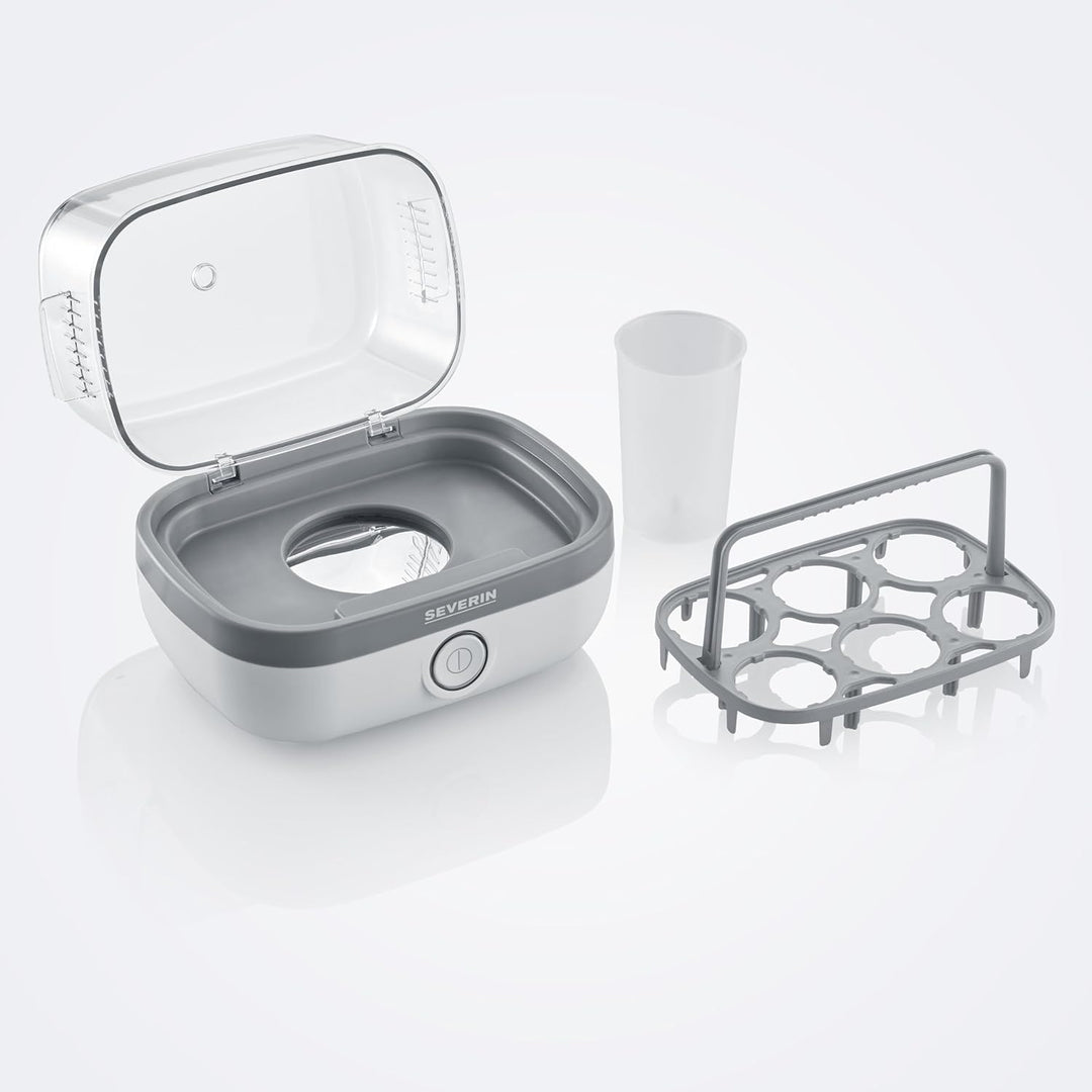 SEVERIN Eierkocher für 6 Eier, inkl. Messbecher mit Eierstecher, Eier Kocher mit Signalton nach Ende