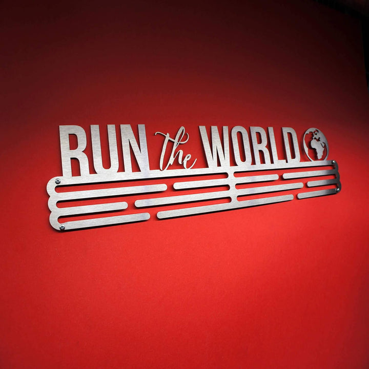 United Medals Run The World Medaillenhalter Edelstahl | Medaillen Aufhänger | Medal Hanger Holder Di