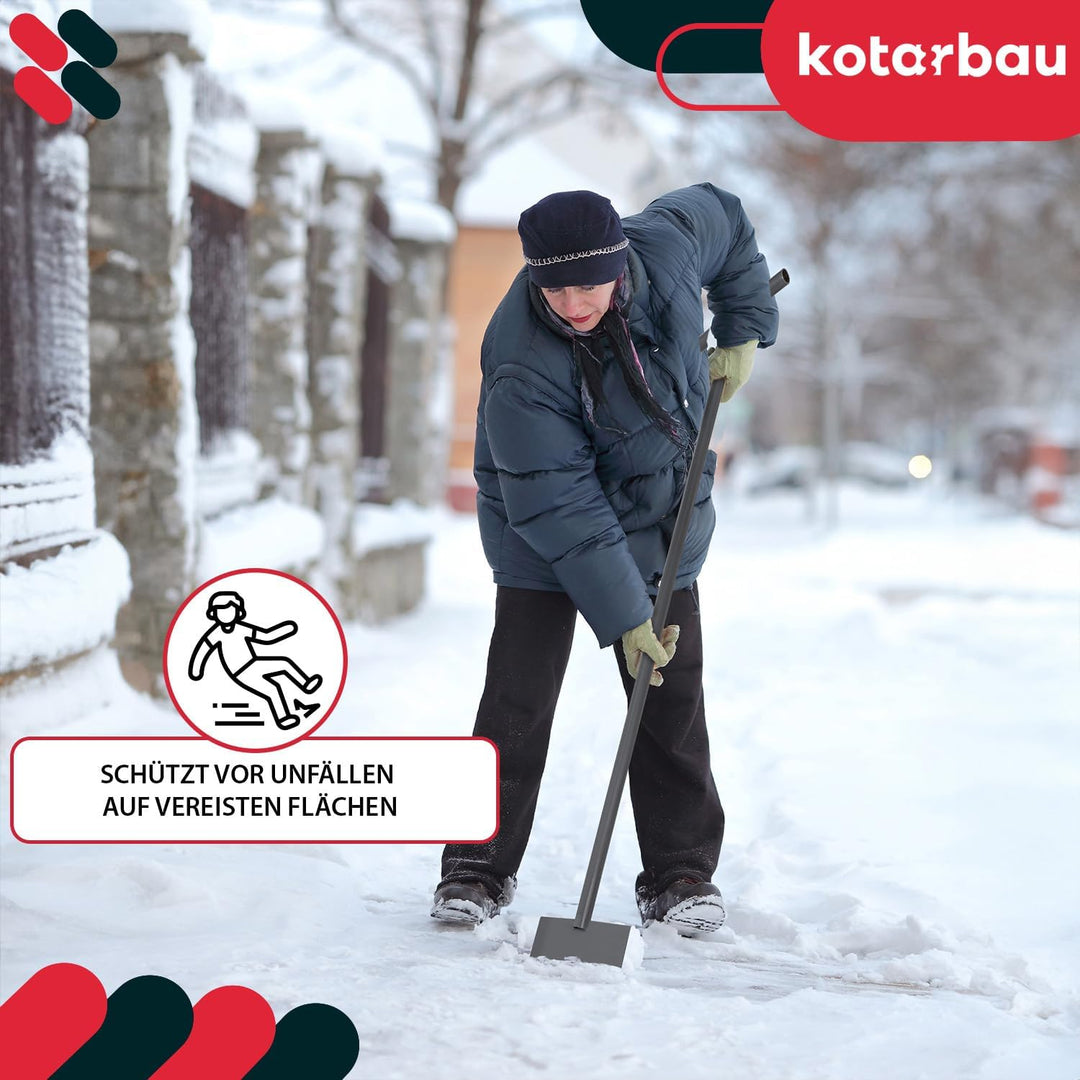 KOTARBAU® Eisschaber 90 x 200 mm Metall Eisstösser mit Stiel 120 cm Eeisscharre Grau Eishacker Eisst