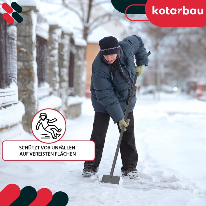 KOTARBAU® Eisschaber 90 x 200 mm Metall Eisstösser mit Stiel 120 cm Eeisscharre Grau Eishacker Eisst