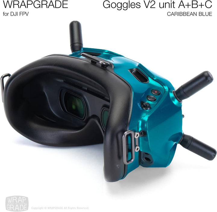 WRAPGRADE Skin Kompatibel mit DJI FPV | Goggles V2 (Caribbean Blue), Caribbean Blue