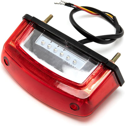 evomosa Motorrad Rücklicht Universal 12V 21 LED Motorrad Weisses Kennzeichen Licht Rotes Rücklicht B