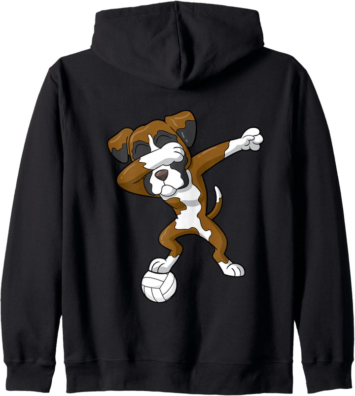 Volleyball Dabbing Boxer Dog Dab Dance Sports Humor Kapuzenjacke