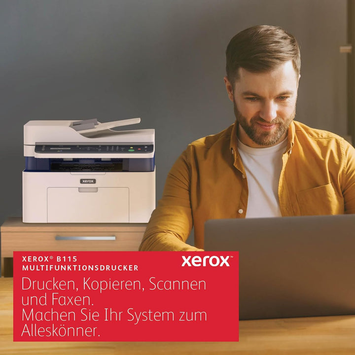 Xerox B115 Multifunktions-Wireless-Drucker – 4-in-1 Mono-Laser, schnelle 20ppm, Druck/Scannen/Kopier
