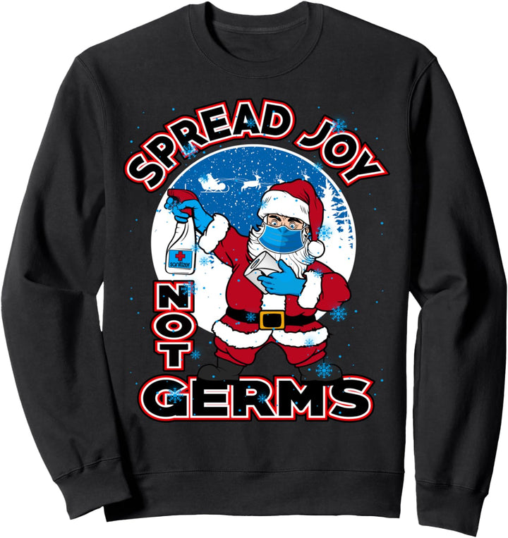 Funny Christmas 2021 Weihnachtsmann mit Maske Spread Joy Not Keime Sweatshirt