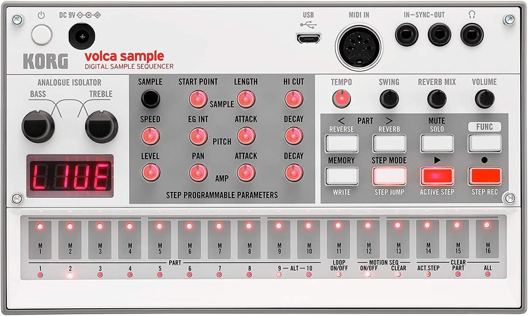 KORG VOLCA-SAMPLE2 - Probensequenzer + RACK VOLCA FÜR 4 STÜCK (2 X 2), Probensequenzer + RACK VOLCA