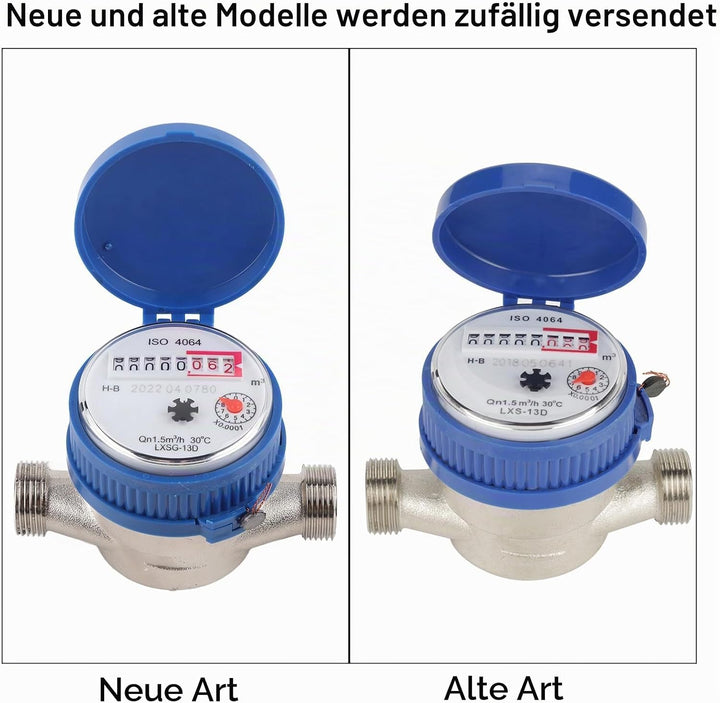 Wasserzähler 1/2 Zoll Wasseruhr Geeicht Gartenwasserzähler 11,5 x 7,5 x 8,5cm Kaltwasserzähler 0 ℃ ~