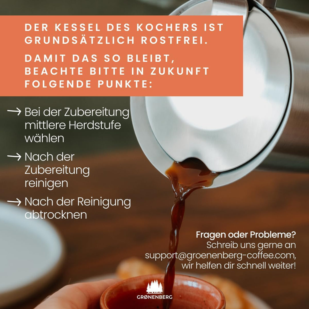 Groenenberg Espressokocher Induktion geeignet | Edelstahl | 4-6 Tassen Espressokanne | 200-300 ml Mo