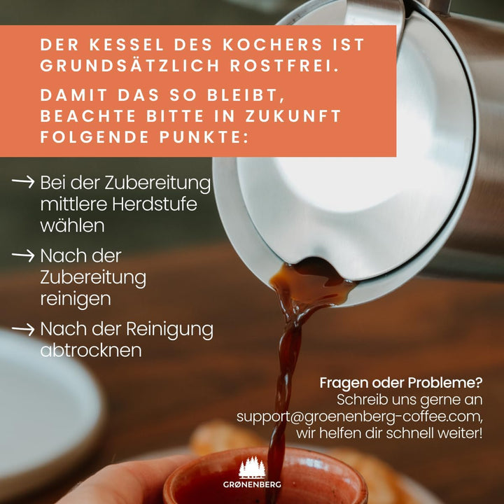 Groenenberg Espressokocher Induktion geeignet | Edelstahl | 4-6 Tassen Espressokanne | 200-300 ml Mo