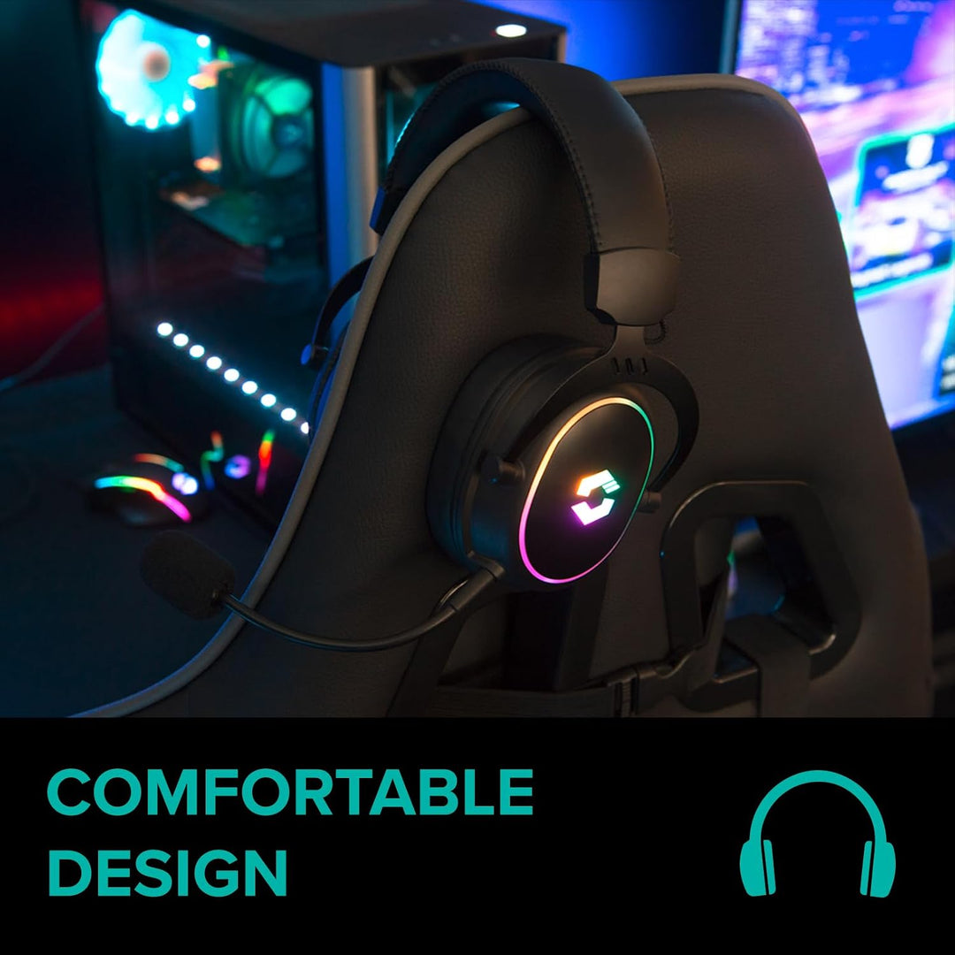 Speedlink CONUX RGB Gaming Headset Wireless Bluetooth USB 2.4G 3,5mm Klinke | mit Mikrofon, Metallra