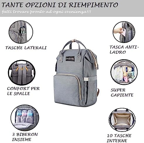 Wickelrucksack, Mama-Rucksack, Wickeltasche, grosser Wickelrucksack, Oxford, multifunktional, grosse