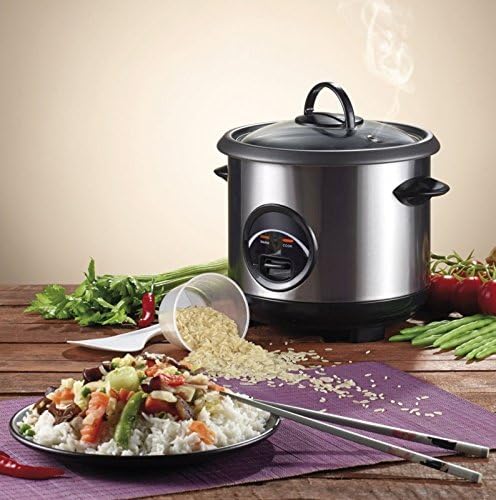 Rosenstein & Söhne Rice Kocher: Edelstahl-Reiskocher mit automatischer Warmhalte-Funktion, 0,6 Liter