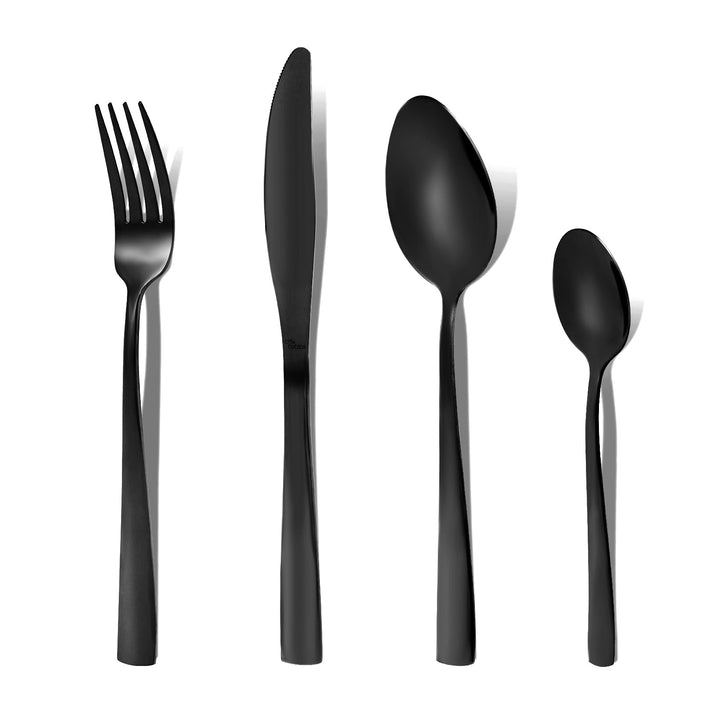 Otto Koning Besteck set 32-teilig - Besteckset Schwarz aus Hochwertigem Edelstahl, Modernes Bestecks