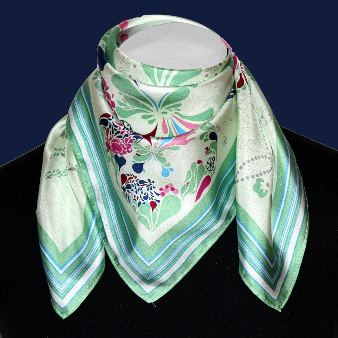 LORENZO CANA Luxus Damen Seidentuch aufwändig bedruckt Tuch 100% Seide harmonische Farben Damentuch
