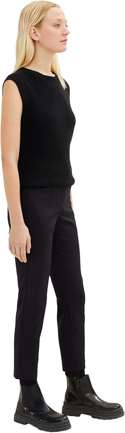 TOM TAILOR Damen Mia Slim Fit Chinohose 38W / 28L 14482 - Deep Black, 38W / 28L 14482 - Deep Black