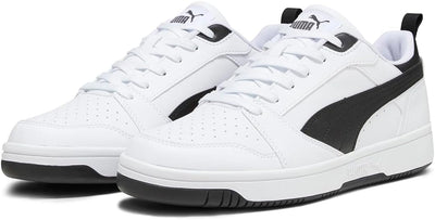 PUMA Herren Rebound V6 Low Leichtathletik-Schuh 47 EU Puma White Puma Black Puma Black, 47 EU Puma W