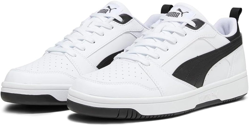 PUMA Herren Rebound V6 Low Leichtathletik-Schuh 47 EU Puma White Puma Black Puma Black, 47 EU Puma W