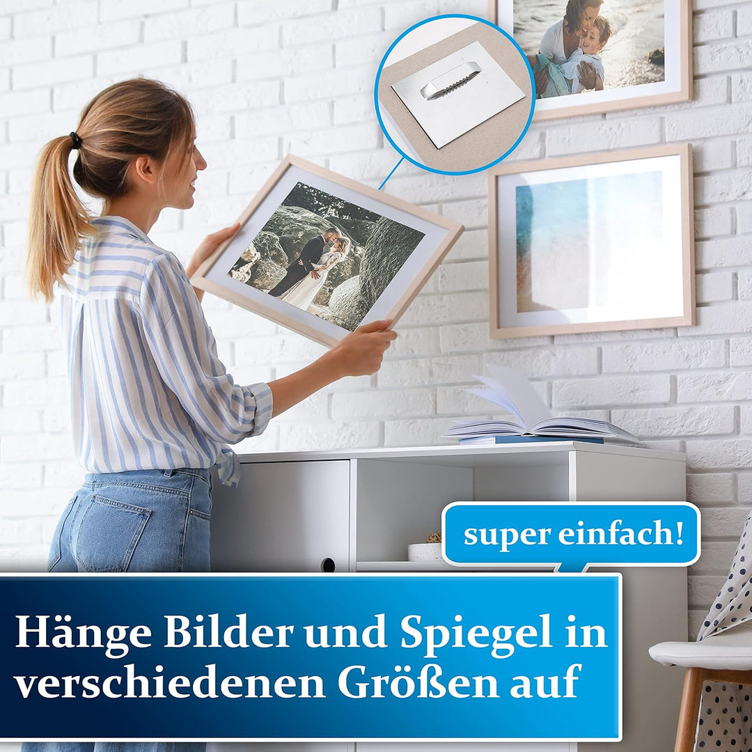 Garrandt Haftblech Aufhänger für Alu Dibond - extra starker 3M Kleber, Befestigungsset für Spiegel,