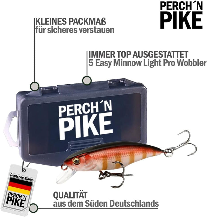 Wobbler im 5er Set für Forelle & Barsch, 5,5cm, Kunstköder Set für Spinnfischen, Minnow Köder sinken
