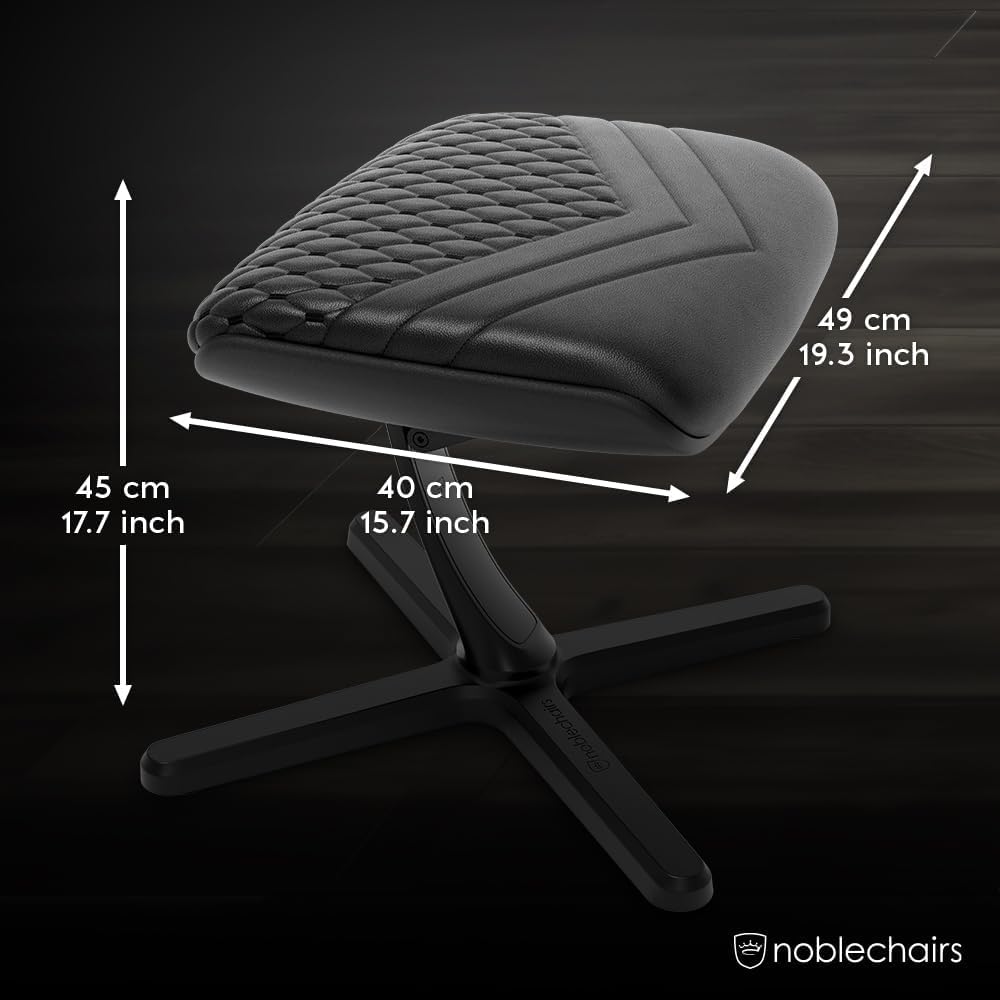 noblechairs Footrest V2.0, Real Leather Edition, 45-Grad Neigung, Premium Materialien, Lederbezug, S