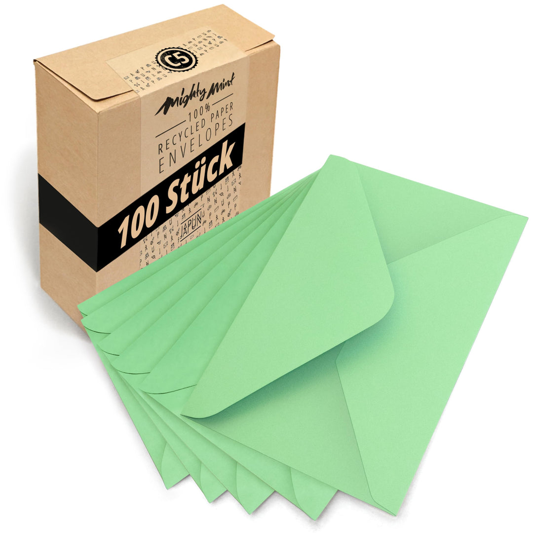 Japun - Briefumschläge (100 Stück) - DIN C5, 220 x 156 mm, mint-grün | Kuvert aus 150 g/m² Papier, U