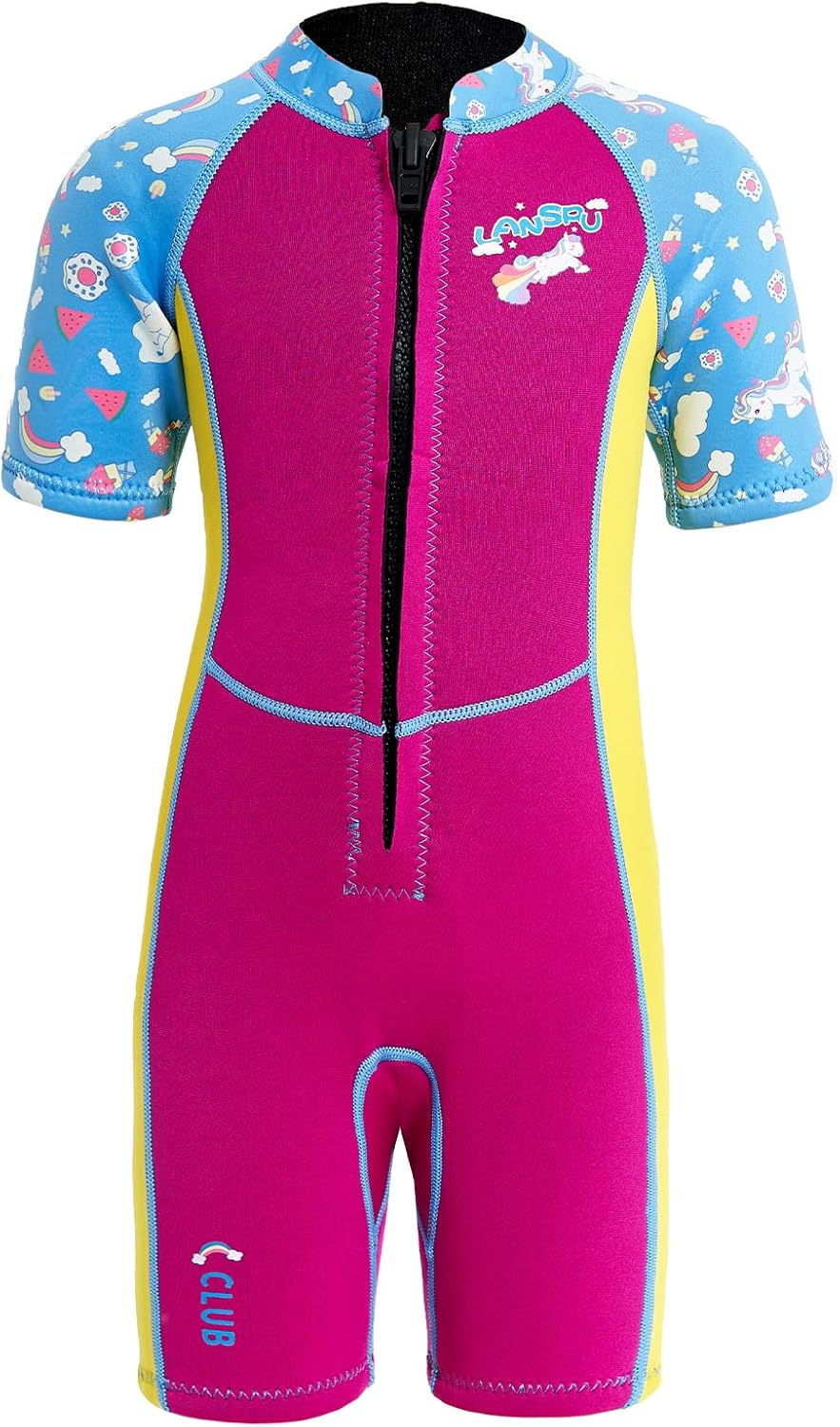 Neoprenanzug Kinder in 3MM, UPF50+ Neopren Lang Schutz vor Sonnenbrand, bequemer Frontreissverschlus