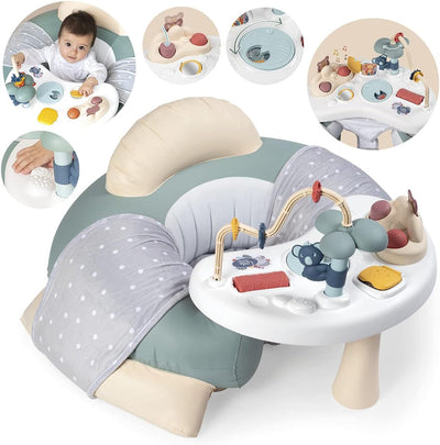 Smoby Toys - Little Smoby Babysitz mit Spieltisch - aufblasbarer Rundsitz mit Rücken- und Armlehne,