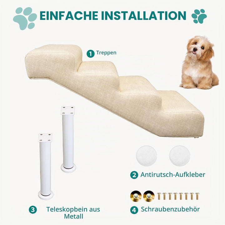 Hundetreppe rutschfeste Hunderampe Weiche Haustiertreppe Höhenverstellbar Mehrstufig wählbar Haustie