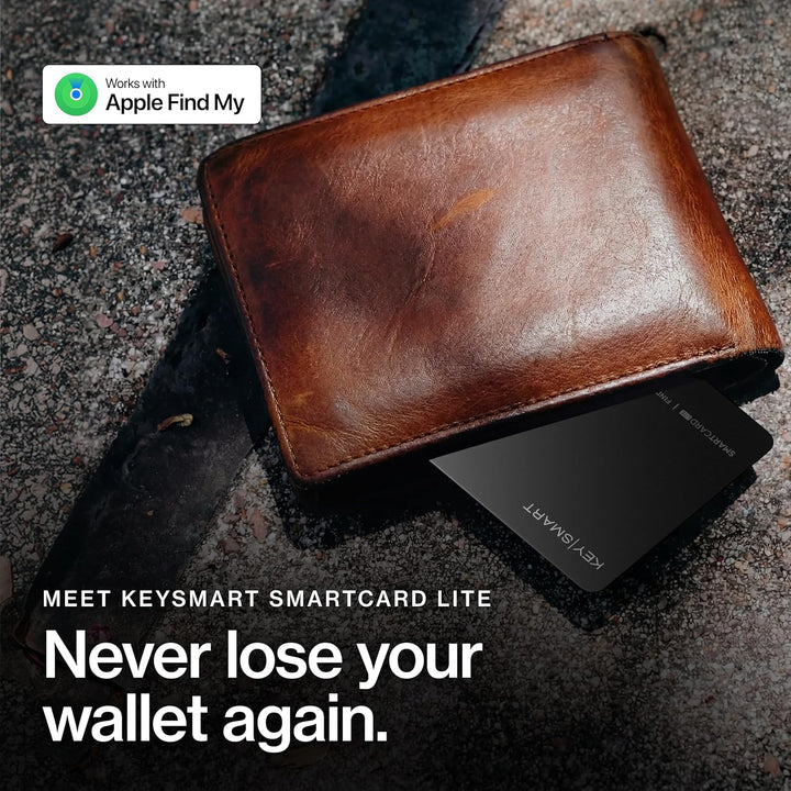 KeySmart SmartCard Lite Wallet-Tracker – funktioniert mit Apple Find My,wasserdicht ultradünner Blue