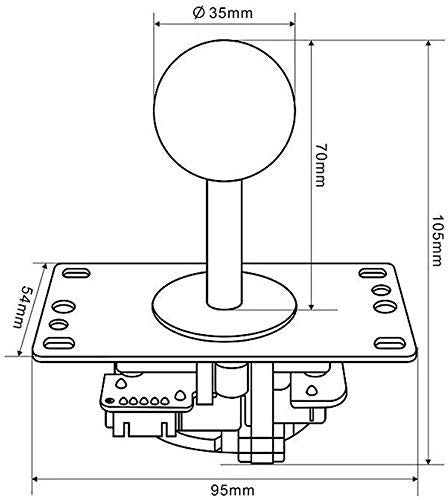 Reyann Sanwa JLF-TP-8YT Joystick + 8 Stück Sanwa OBSF-30 Drucktasten Bundle Kit Farbe: Gelb, Gelb
