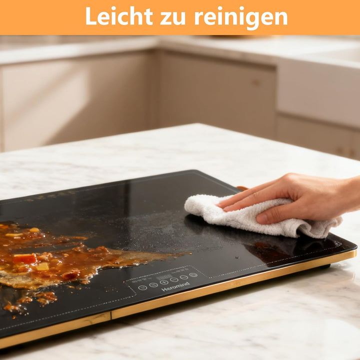 Warmhalteplatte 60x40 cm, 300W Elektrische Wärmeplatte mit Touchscreen, Temperatur einstellbar, Sich