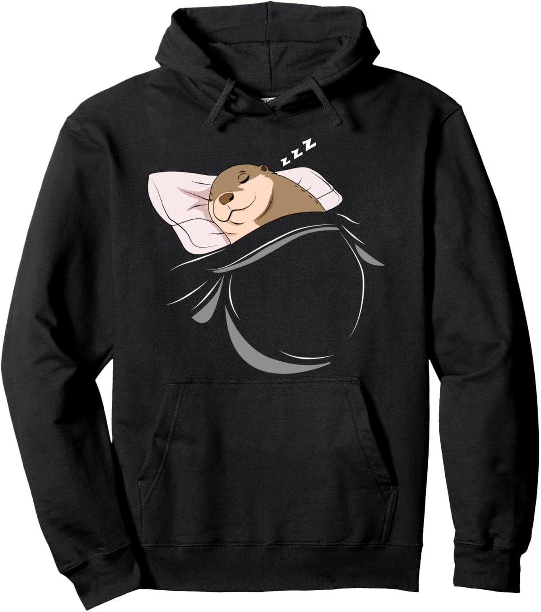 Otter schläft Schlummer Schlafanzug Oberteil Geschenk Otter Pullover Hoodie