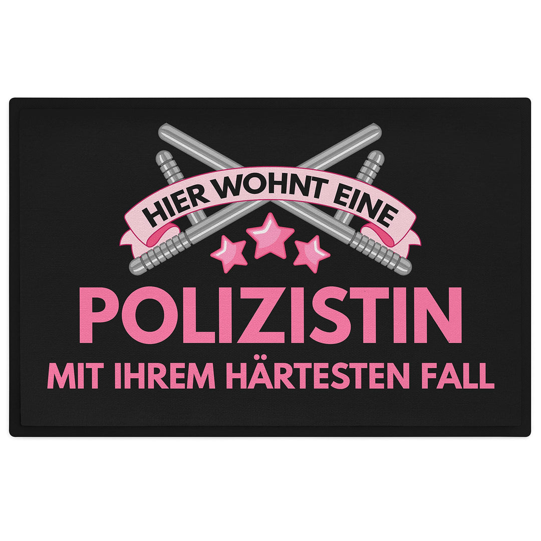 Trendation - Fussmatte für Polizistin Freund Geschenk Fussmatte mit Spruch Polizistin Lustig 60x40 c