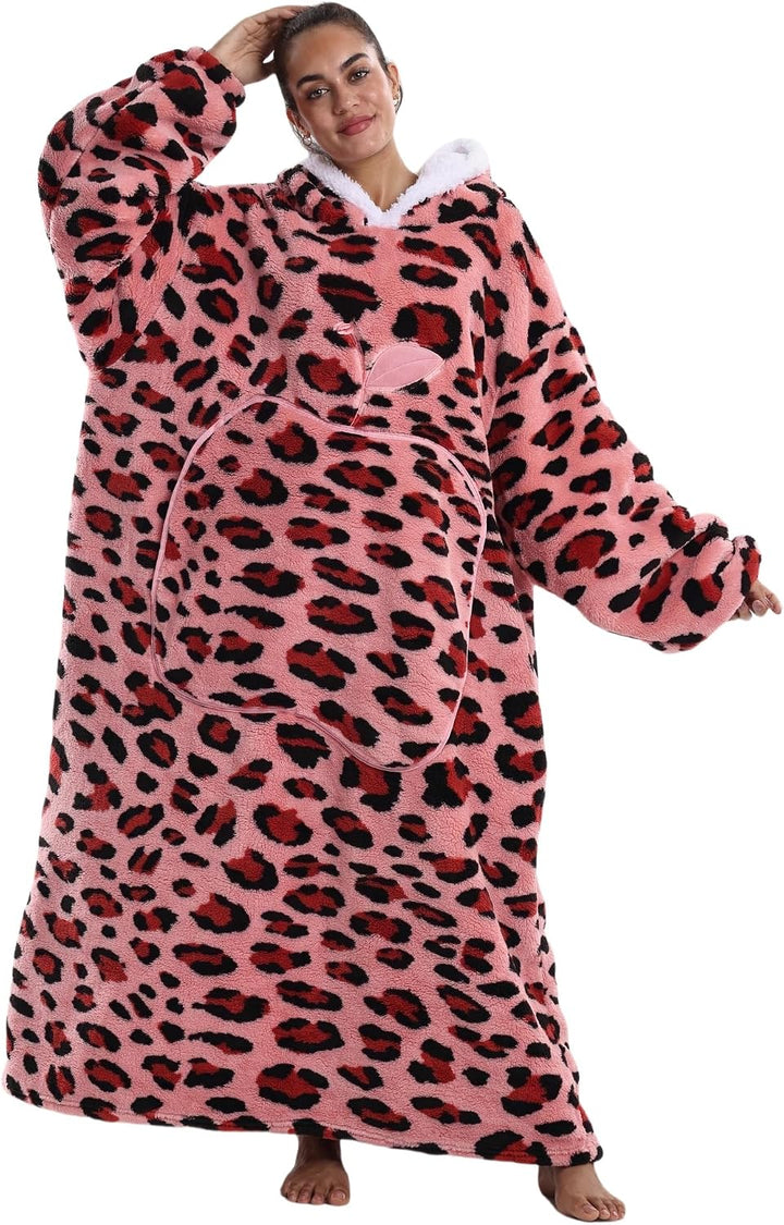 Verlängert Übergrosse Hoodie Decke,Decken Hoodie Damen mit Tasche und Kapuze,Superweiche und Warme K